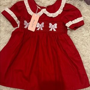 Red Dress with White Accents